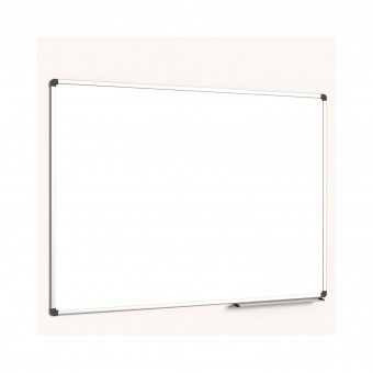 Whiteboard, 120x 90 cm, mit 40 cm Ablage, Stahl weiß, 